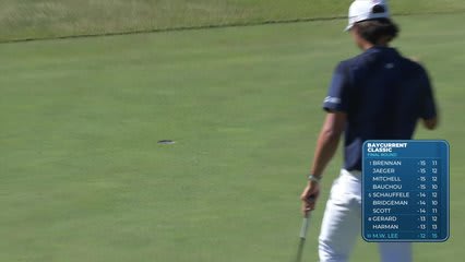 Min Woo Lee sinks 24-foot birdie putt on No. 15 at Baycurrent