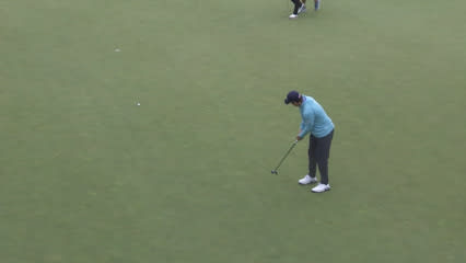 Greg Chalmers bends in birdie putt at American