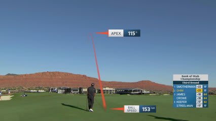 Doug Ghim sinks 3-foot putt for birdie on No. 18 at Bank of Utah
