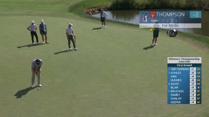 Michael Thompson sinks 21-foot birdie putt on No. 13 at Biltmore Championship