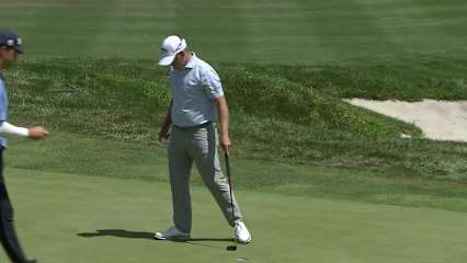 Shad Tuten gets up-and-down from bunker for birdie on No. 15 at Pinnacle Bank Championship