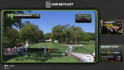 Michael Thorbjornsen holes 29-foot shot for birdie on No. 14 at RBC Heritage