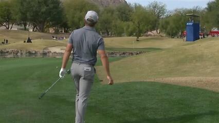 Sebastian Cappelen's approach to 10 feet leads to birdie at The American Express