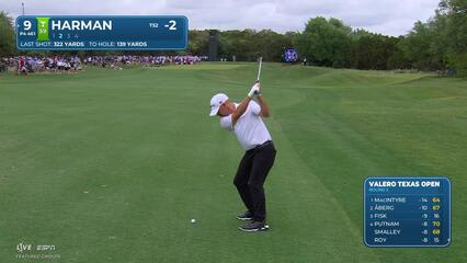 Brian Harman hits 143-yard approach to 17 feet, sets up birdie on No. 9 at Valero