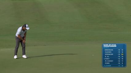 Justin Lower sinks 11-foot birdie putt on No. 11 at Bank of Utah