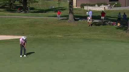 Brandon Harkins buries putt for birdie at Nationwide Children's