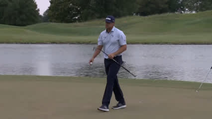 Kyle Westmoreland's tee shot flirts with the hole at Simmons Bank Open