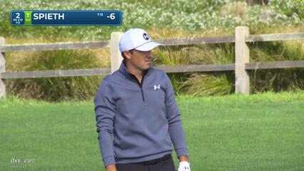 Jordan Spieth hits 203-yard approach to 33 feet, sets up birdie on No. 2 at AT&T Pebble Beach