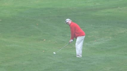 Brad Fritsch nearly holes approach on No. 9 at Hotel Fitness