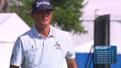 Max McGreevy makes birdie on No. 16 at Zurich Classic