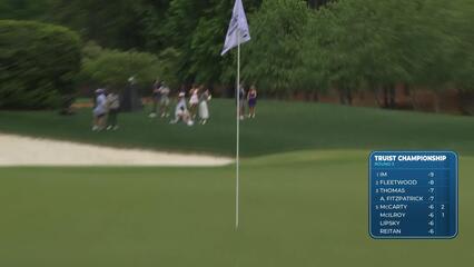 David Lipsky holes 52-foot bunker shot for birdie on No. 1 at Truist Championship