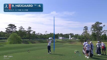 Rasmus Højgaard hits 139-yard drive to 7 feet, sets up birdie on No. 2 at Texas Children's