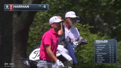 Brian Harman hits tee shot to 8 feet, sets up birdie on No. 8 at FedEx St. Jude