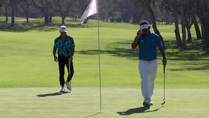Thongchai Jaidee rolls in nice birdie putt at Trophy Hassan II