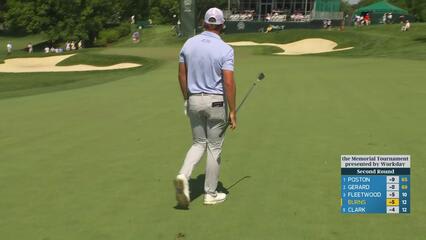Sam Burns gets up-and-down from 72 yards for birdie on No. 13 at the Memorial