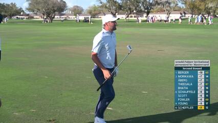 Scottie Scheffler hits 134-yard approach to 29 feet, makes birdie putt on No. 13 at Arnold Palmer