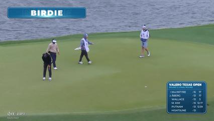 Adam Svensson drains 18-foot birdie putt on No. 3 at Valero