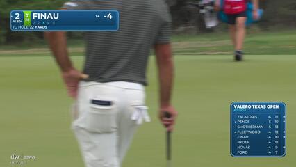Tony Finau gets up-and-down from 64 feet for birdie on No. 2 at Valero
