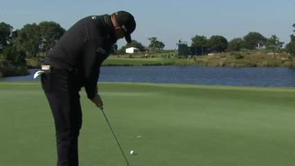 Jason Gore rolls in birdie on No. 15 at The RSM Classic