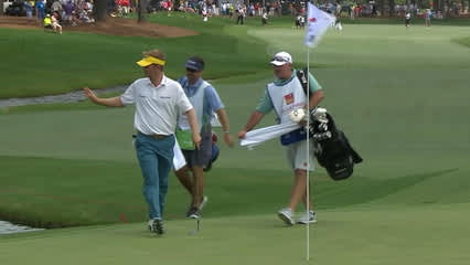 Billy Hurley drains it with wedge at Wells Fargo