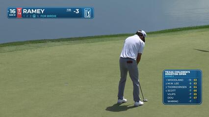 Chad Ramey sinks 7-foot birdie putt on No. 16 at Texas Children's