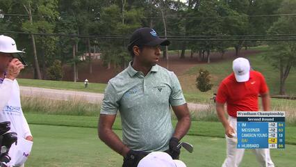 Aaron Rai makes birdie on No. 12 at Wyndham