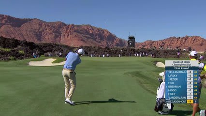Christiaan Bezuidenhout sinks 8-foot putt for birdie on No. 9 at Bank of Utah