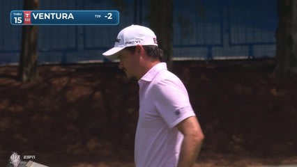 Kristoffer Ventura sinks 22-foot eagle putt on No. 15 at Wyndham