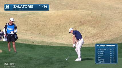 Will Zalatoris hits 89-yard approach to 4 feet, sets up birdie on No. 16 at The American Express