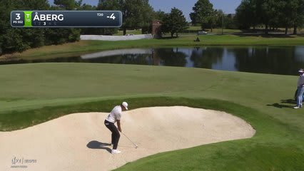 Ludvig Åberg sinks 5-foot putt for birdie on No. 3 at FedEx St. Jude