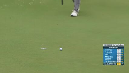Adam Svensson makes birdie on No. 15 at THE CJ CUP