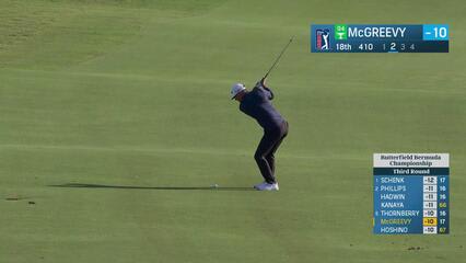 Max McGreevy makes birdie on No. 18 at Butterfield Bermuda