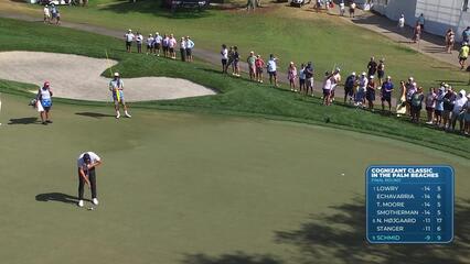 Matti Schmid taps in from 2 feet for birdie on No. 10 at Cognizant Classic