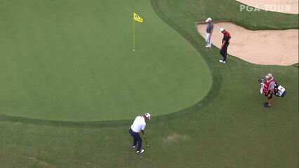 Chris DiMarco sinks birdie putt from off the green at the KitchenAid Senior PGA 