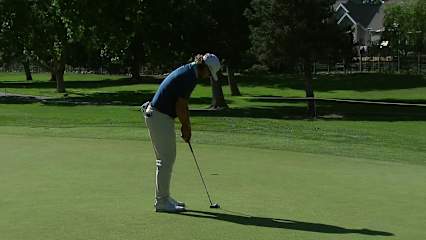 Roger Sloan cards an eagle at Utah Championship