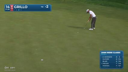Emiliano Grillo sinks 24-foot birdie putt on No. 14 at John Deere