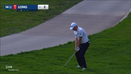 Adam Long's second goes right at the flag to set up birdie at John Deere