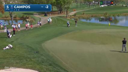 Rafael Campos chips in for birdie at Cognizant Classic