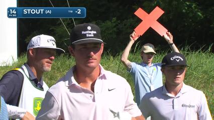 Preston Stout's drive to 22 feet sets up birdie on No. 14 at John Deere