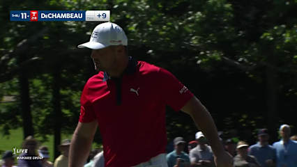 Bryson DeChambeau rolls in 20-footer for birdie at the Memorial