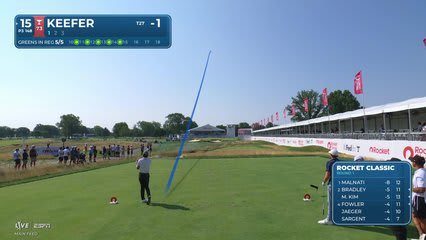 John Keefer hits tee shot to 9 feet, sets up birdie on No. 15 at Rocket Classic