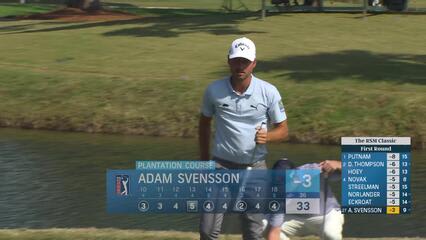 Adam Svensson makes birdie on No. 18 at The RSM Classic