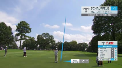 Xander Schauffele's 123-yard approach sets up birdie on No. 13 at TOUR Championship