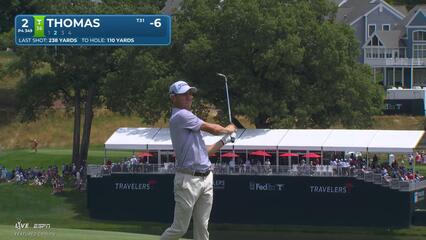 Justin Thomas's 109-yard approach sets up birdie on No. 2 at Travelers