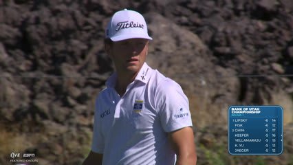 Jackson Koivun sinks 5-foot putt for birdie on No. 5 at Bank of Utah