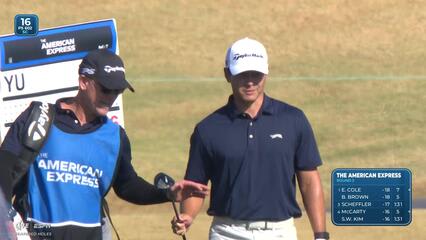 Karl Vilips hits 254-yard approach to 81 feet, birdies No. 16 at The American Express