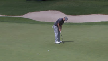 Greg Chalmers holes birdie putt at American