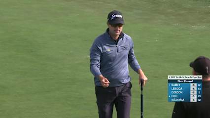 Russell Knox's 115-yard approach settles 23-inches from the cup at AT&T Pebble Beach