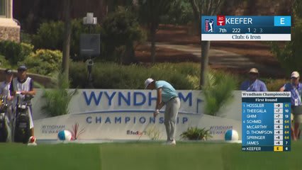 John Keefer hits tee shot to 4 feet, sets up birdie on No. 7 at Wyndham