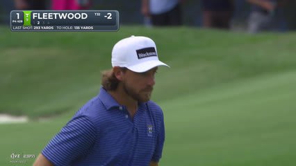 Tommy Fleetwood gets up-and-down from 136 yards for birdie on No. 1 at BMW Championship